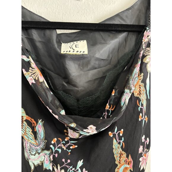 ICE Vintage Silk Blend Y2K Dress Drapped Neck Asymetrical Hem Fairy Size Medium - Picture 4 of 13